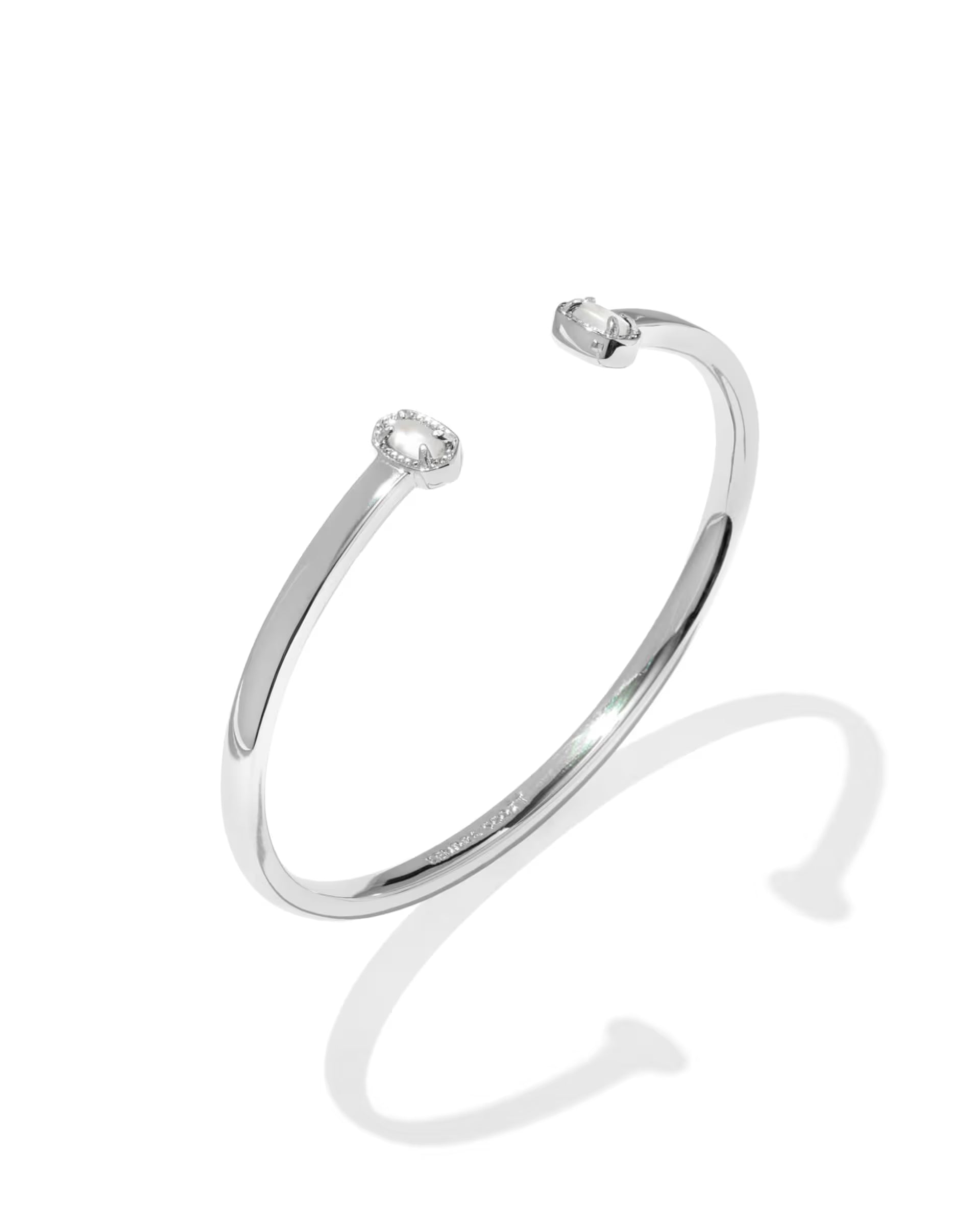Kendra Scott Mini Elton Cuff Silver Bracelet, Mother of Pearl