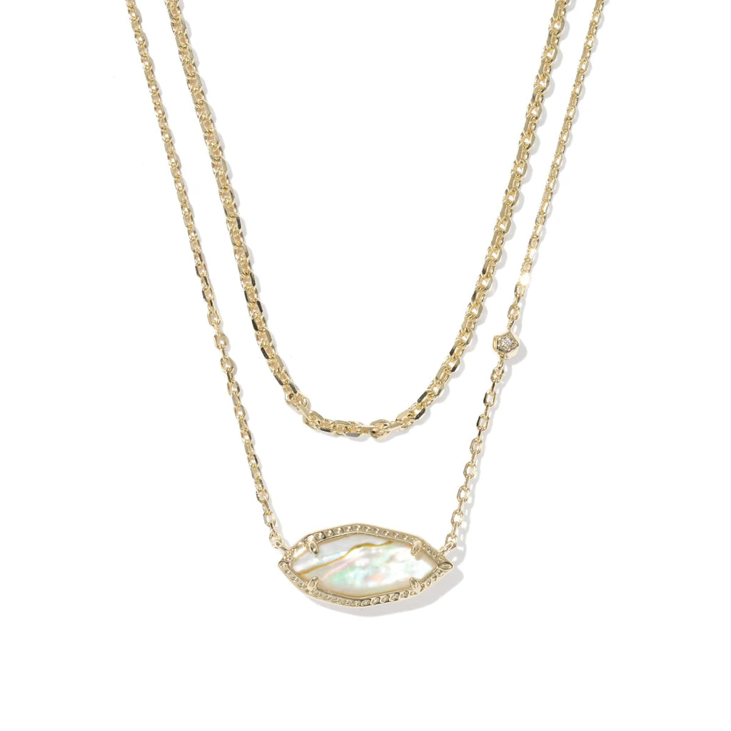 Kendra Scott Ophelia Multi Strand Necklace, Iridescent Abalone Shell
