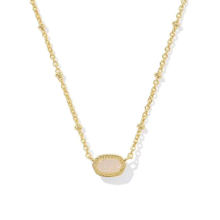 Kendra Scott Mini Elisa Satellite Short Pendant, Iridescent Drusy