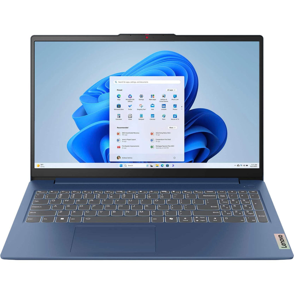 Lenovo IdeaPad Slim 3i 15.6" Full HD Laptop Intel Processor N150 2024- 8GB Memory 128GB UFS, Abyss Blue