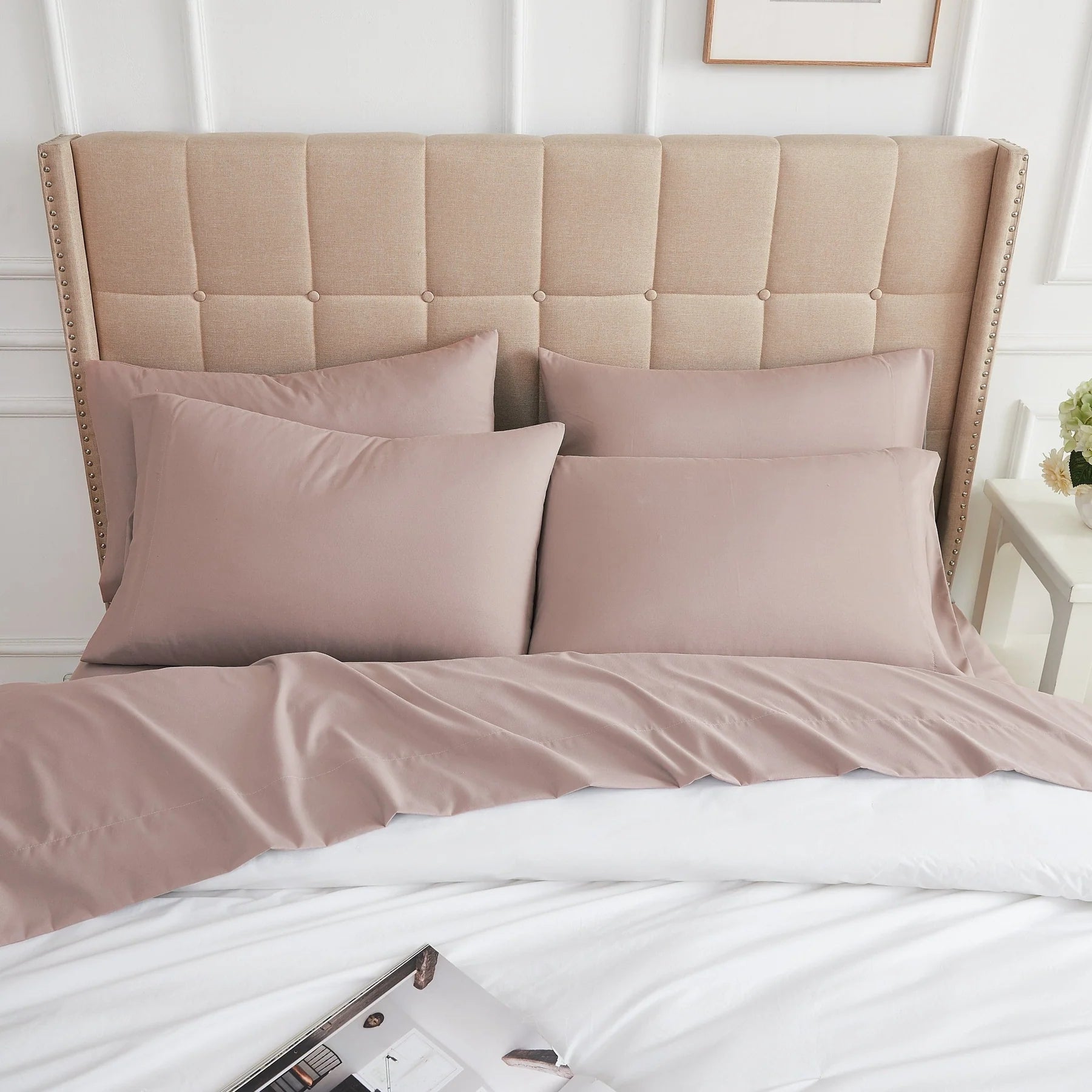 Luxe Microfiber 6 Piece Sheet Set, Mauve