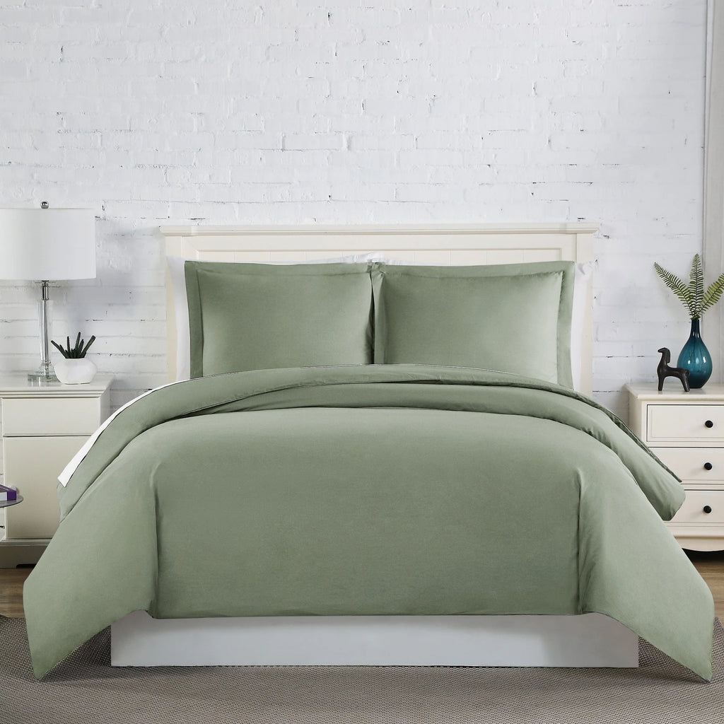 Luxe Microfiber Duvet Set, Green