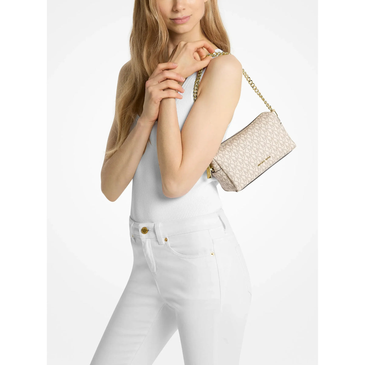 Michael Kors Bryant Small Crossbody, Signature Vanilla