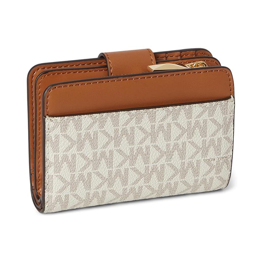 Michael Kors Charm Pocket Signature Logo Wallet, Vanilla