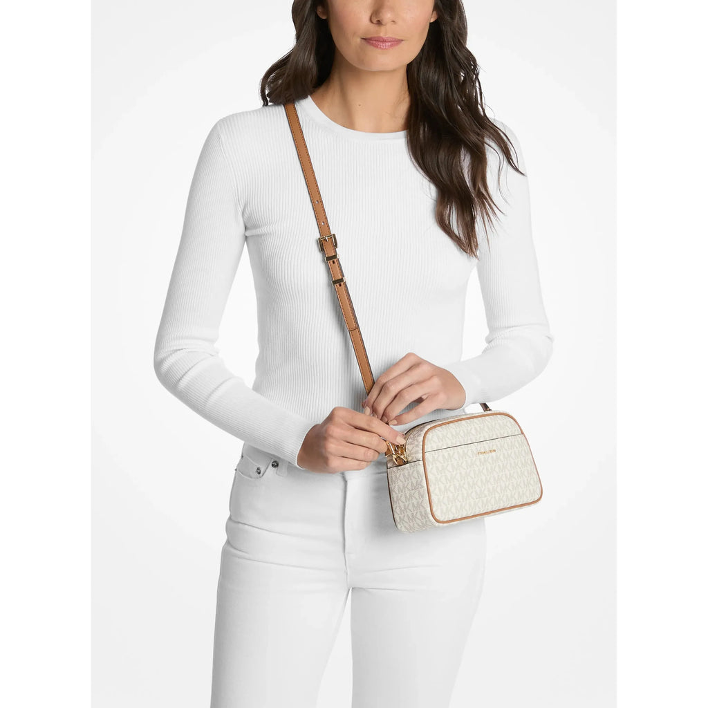 Michael Kors Jet Set Camera Crossbody, Signature Vanilla