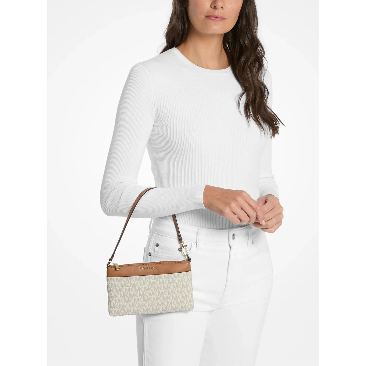 Michael Kors Jet Set Convertible Wristlet, Signature Vanilla