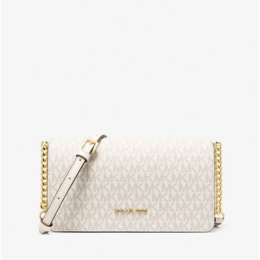 Michael Kors Jet Set Medium Signature Logo Crossbody, Vanilla