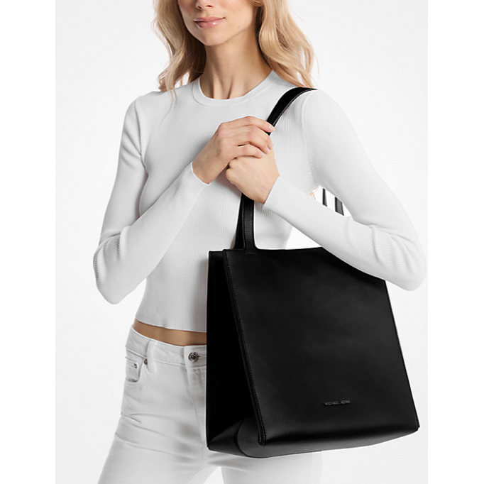 Michael Kors Jordi Large Leather Tote, Black