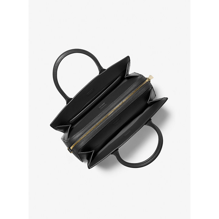 Michael Kors Laila Medium Leather Satchel, Black