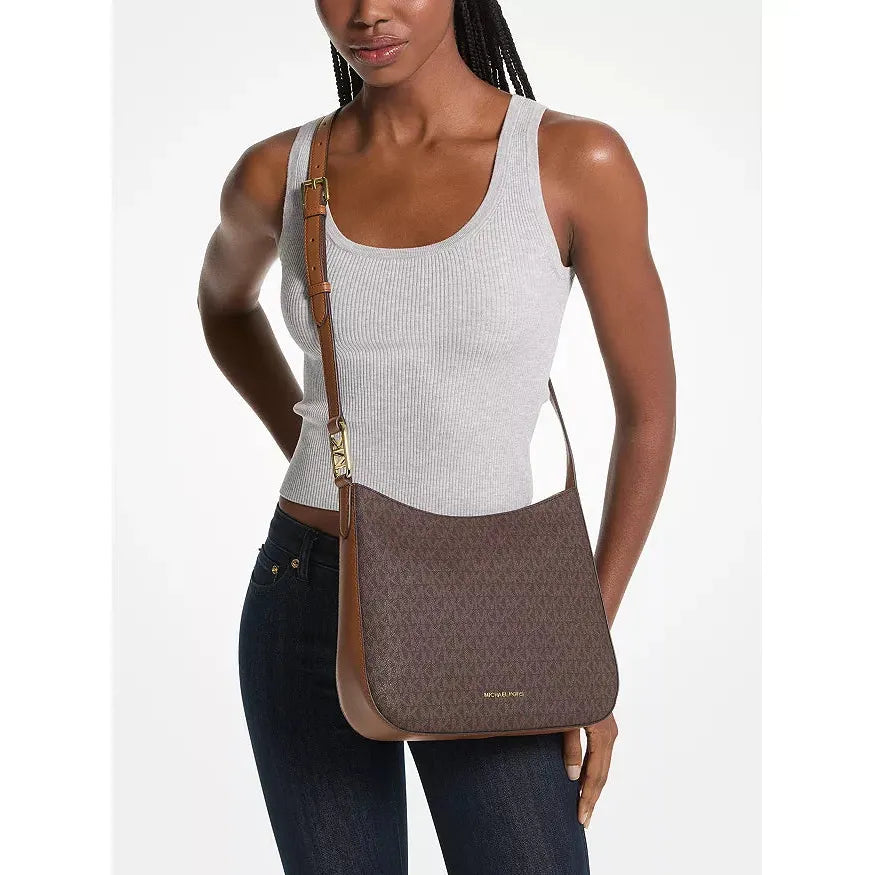 Michael Kors Large Kensington Logo Signature Crossbody, Brown