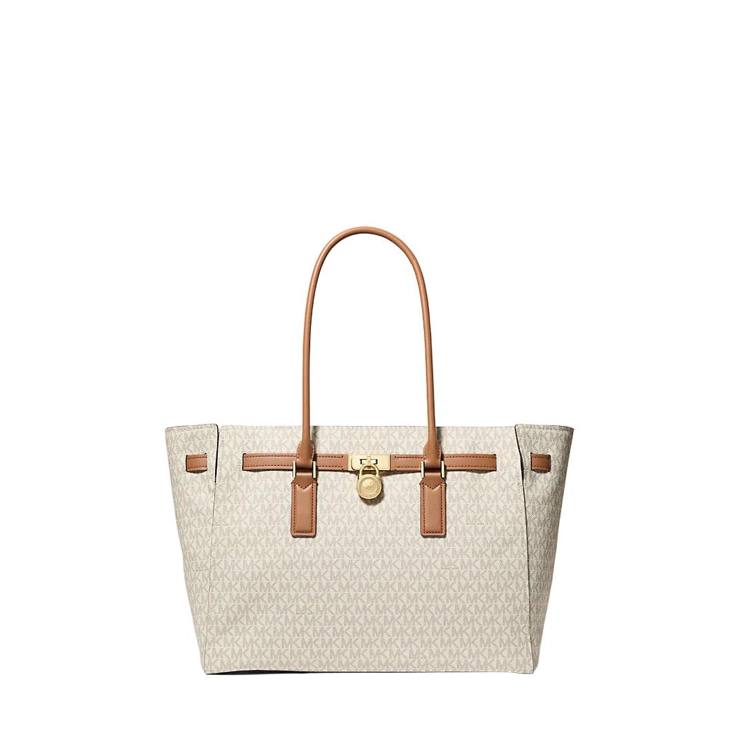 Michael Kors Moderne Hamilton Satchel, Signature Vanilla