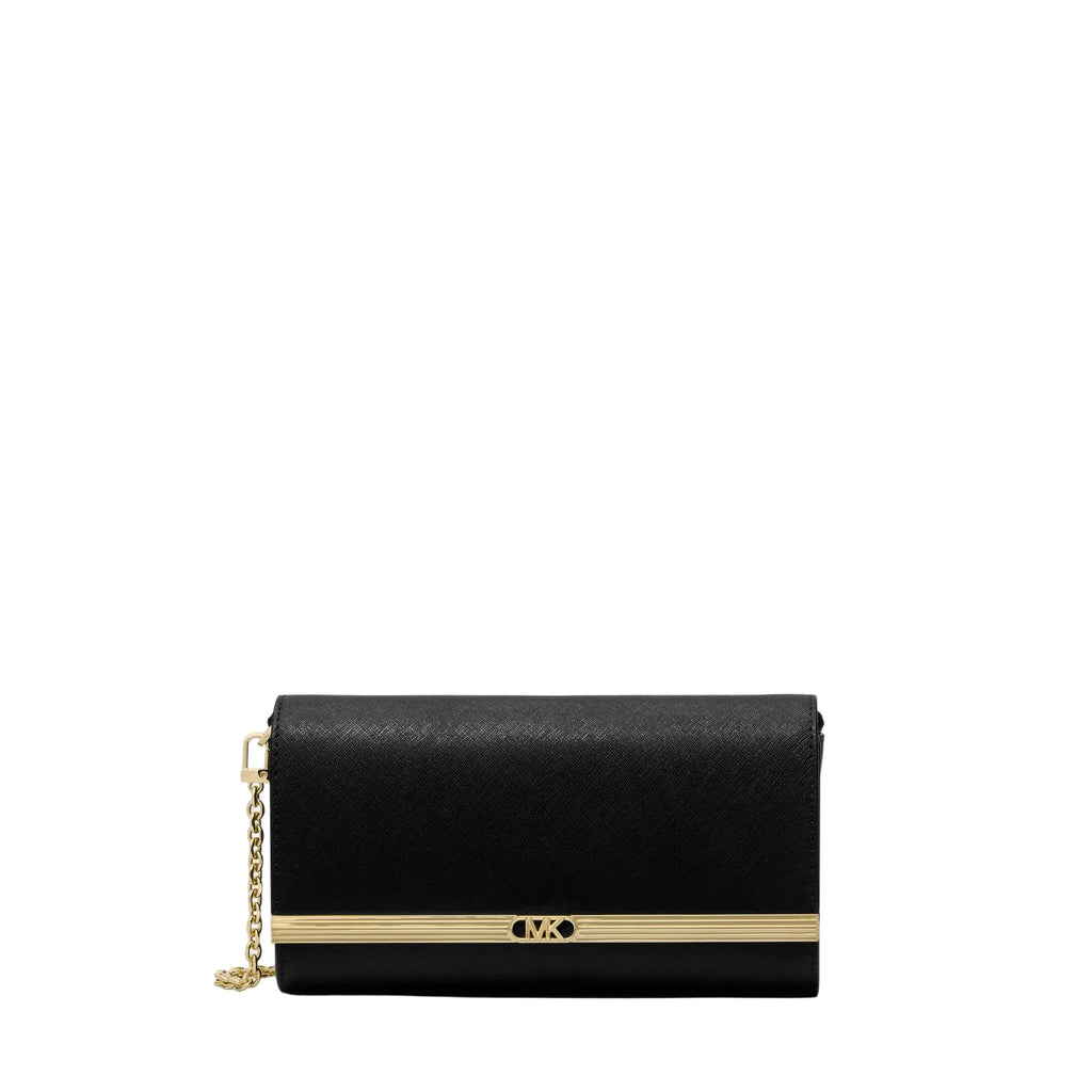 Michael Kors Mona Large Saffiano Leather Clutch, Black