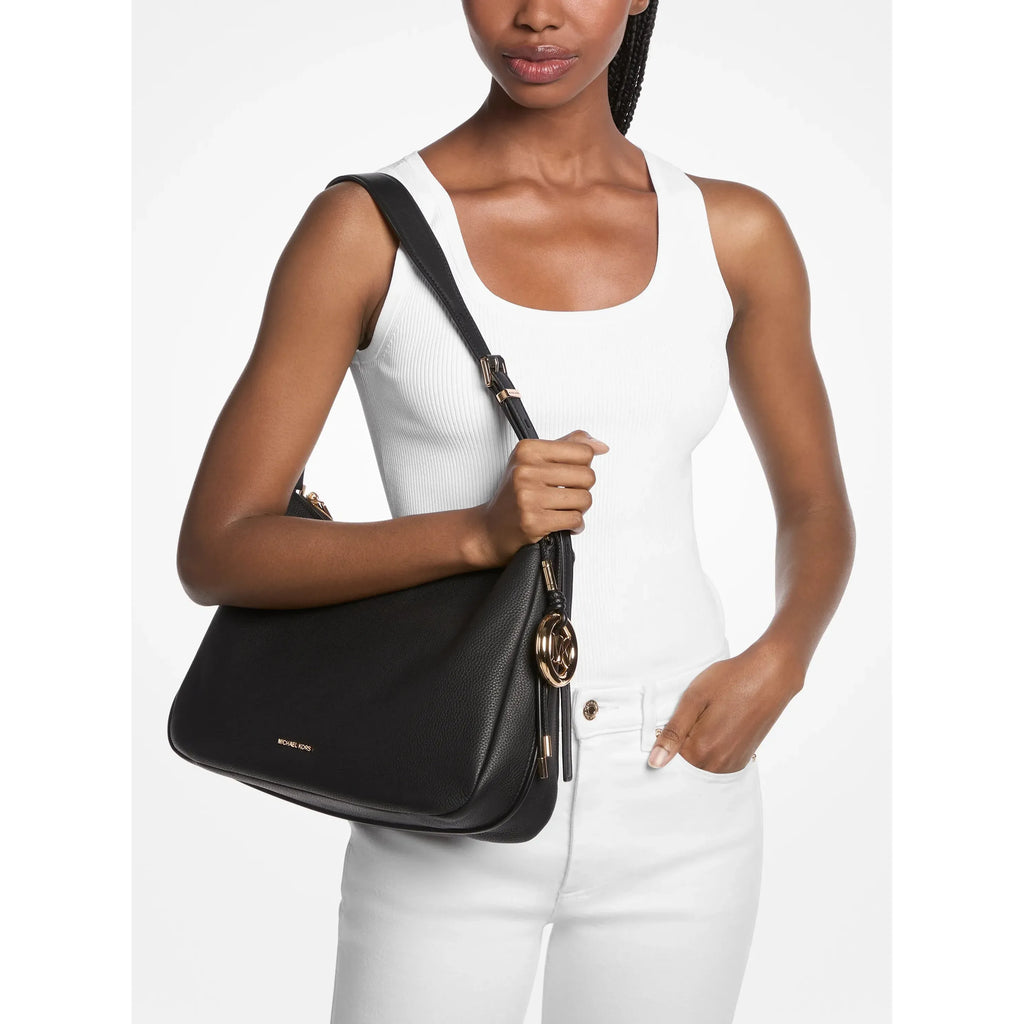 Michael Kors Nolita Leather Shoulder Bag, Black