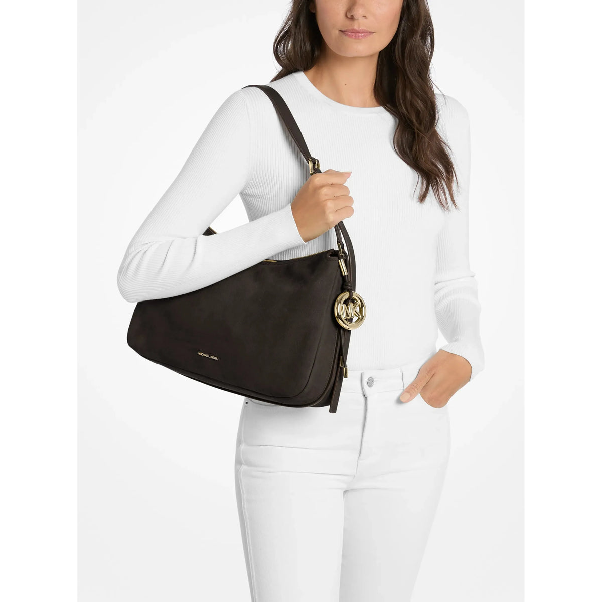 Michael Kors Nolita Leather Shoulder Bag, Chocolate