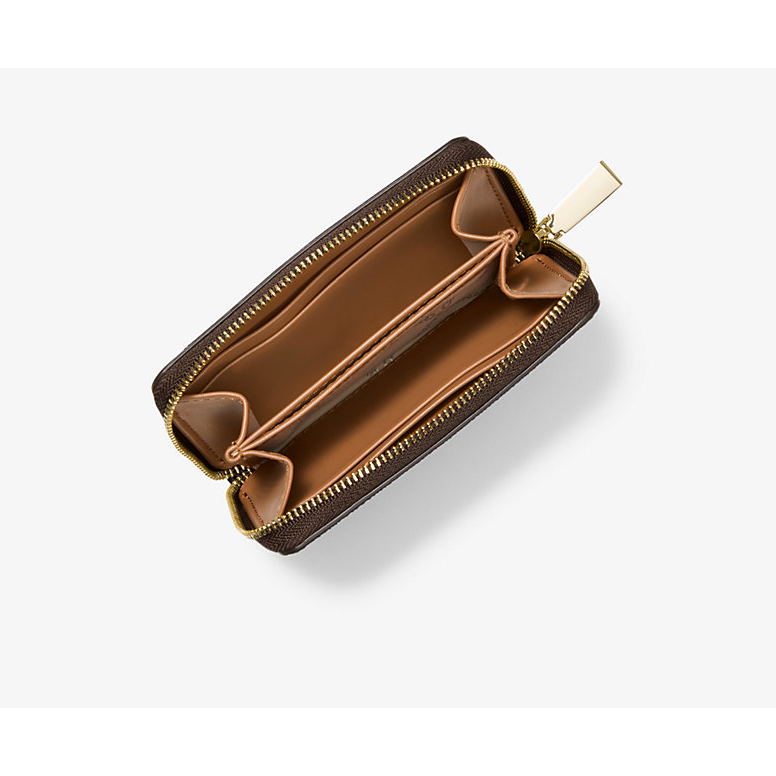 Michael Kors Small Zip Around Wallet, Signature Brown