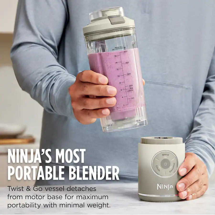 Ninja Blast Max Portable Blender with 22oz Twist & Go Vessel, Cool Gray