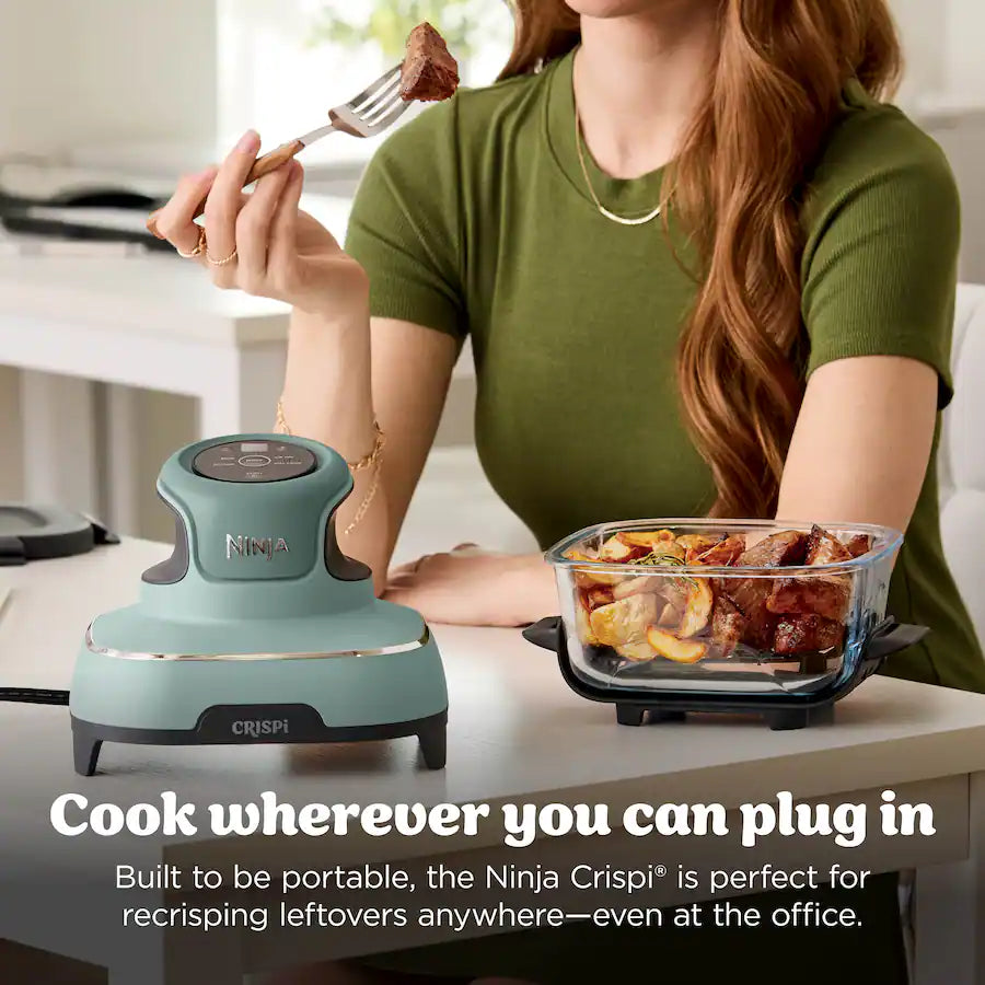 Ninja Crispi 4-in-1 Portable Glass Air Fryer Cooking System, Sage Green