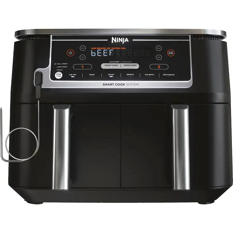 Ninja Foodi 6 in 1 XL 2 Basket Air Fryer Smart Cook System, Black
