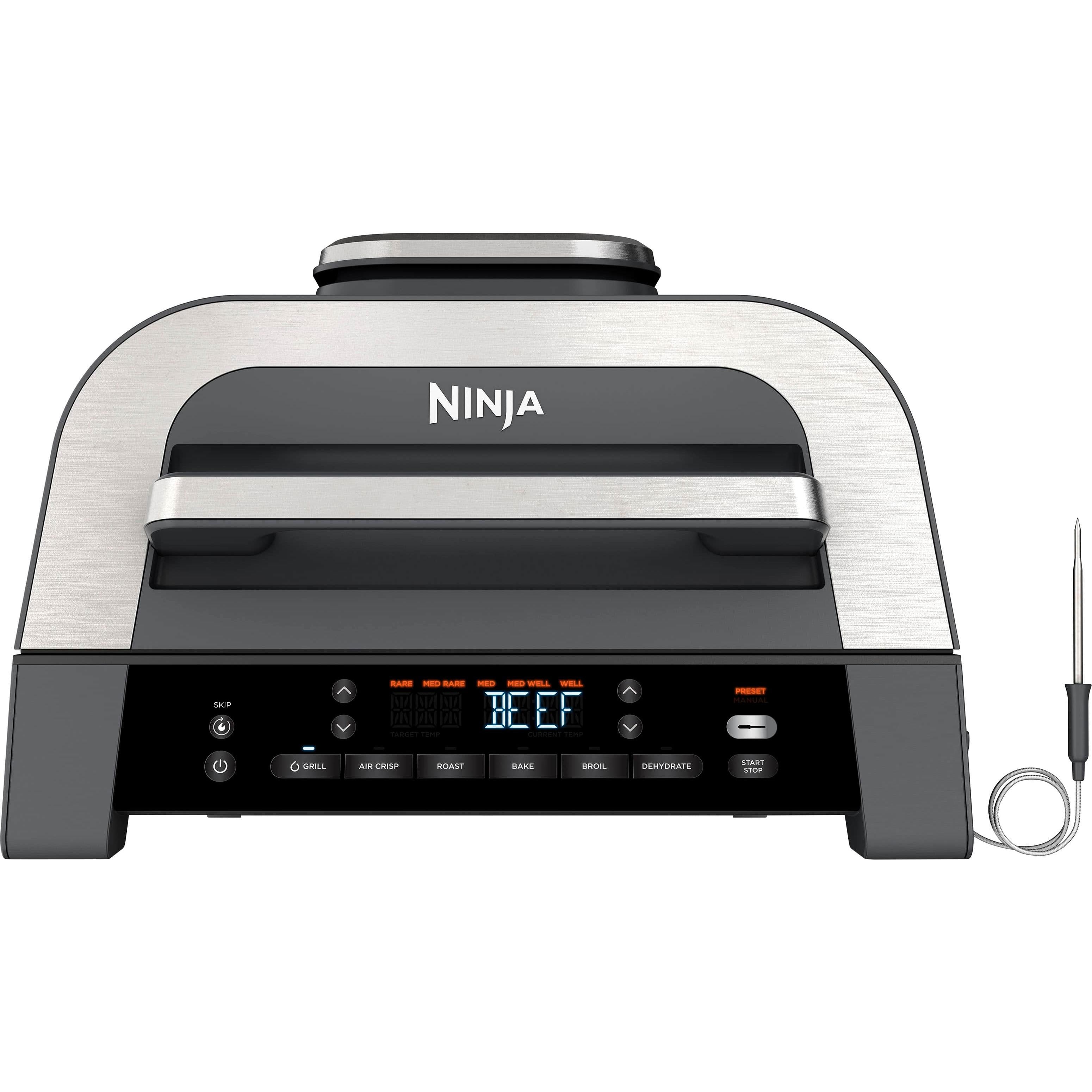 Ninja Foodi Smart XL 6-in-1 Countertop Indoor Grill with Smart Cook System, 4-quart Air Fryer, Dark Grey/Stainless