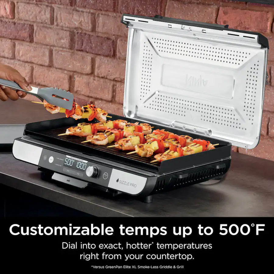 Ninja Sizzle Pro XL 20-Inch Indoor Griddle & Grill with ProTemp IQ, Silver