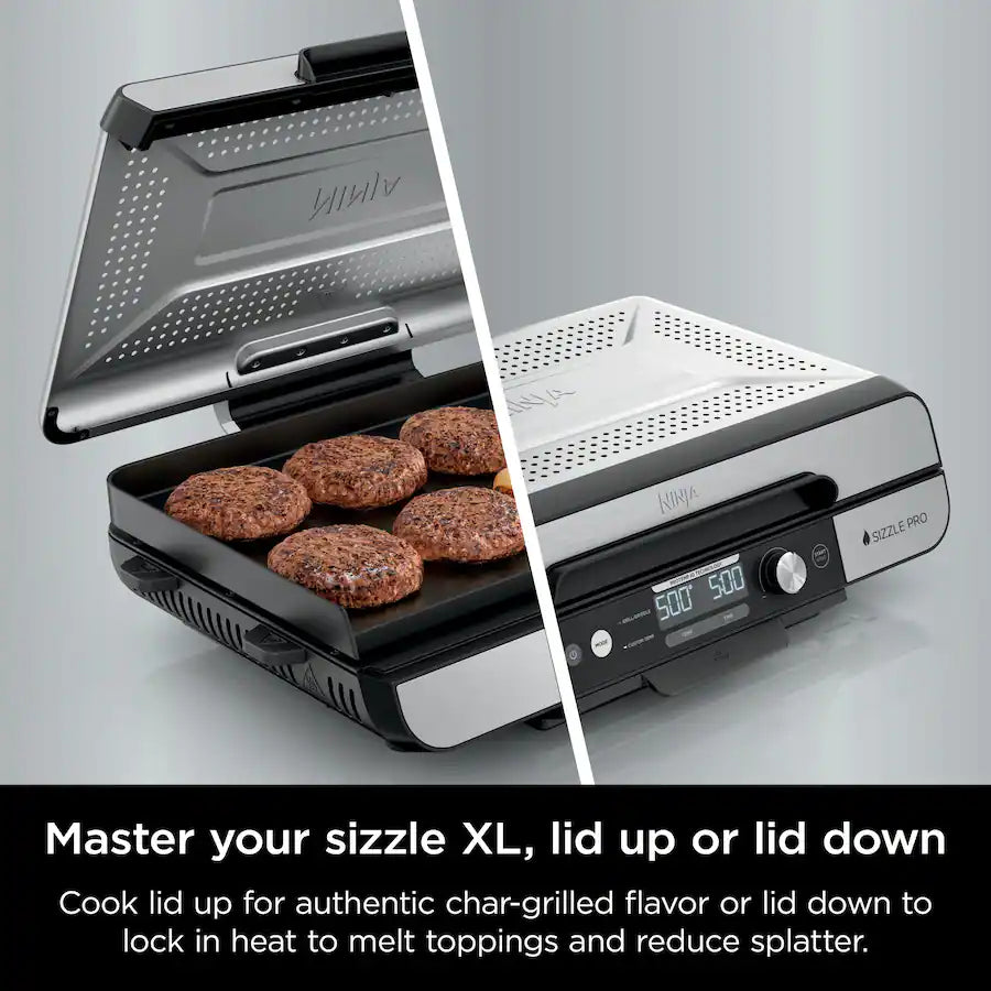 Ninja Sizzle Pro XL 20-Inch Indoor Griddle & Grill with ProTemp IQ, Silver