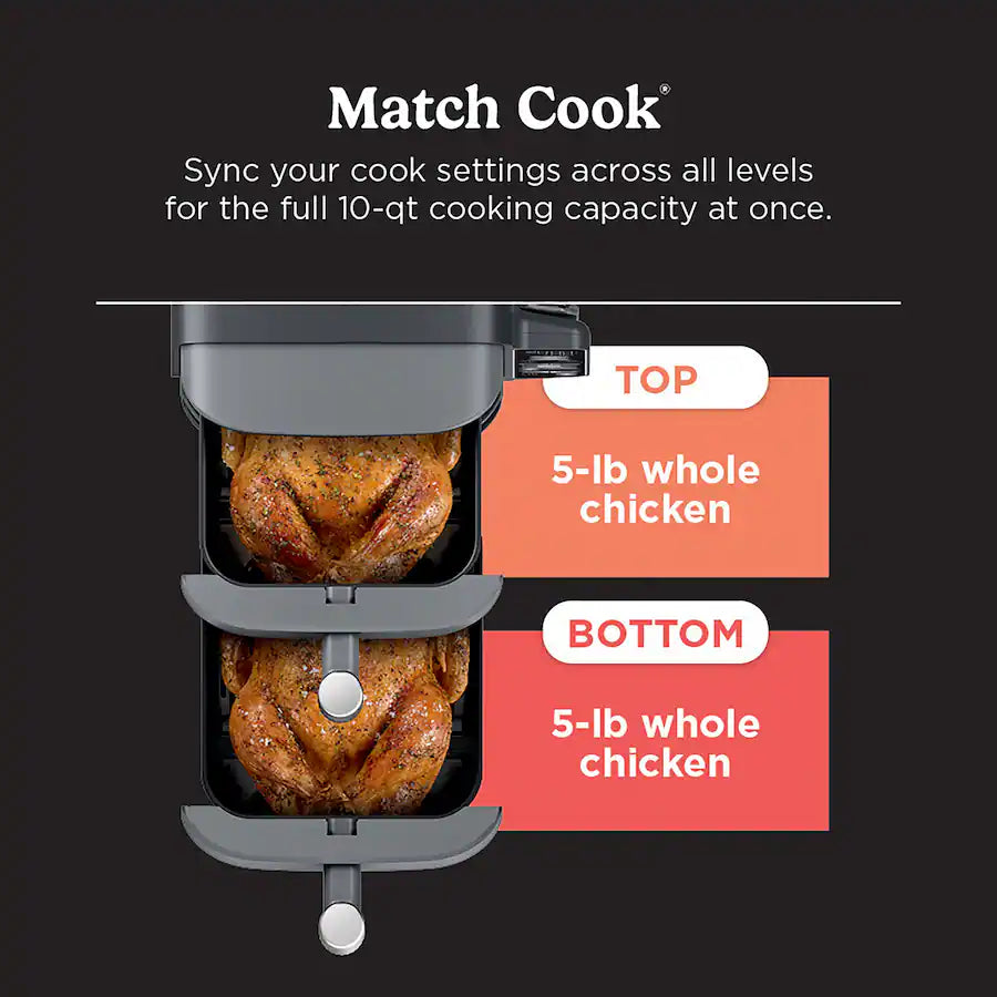 Ninja Smart DoubleStack XL 2 Basket Air Fryer, Deep Gray