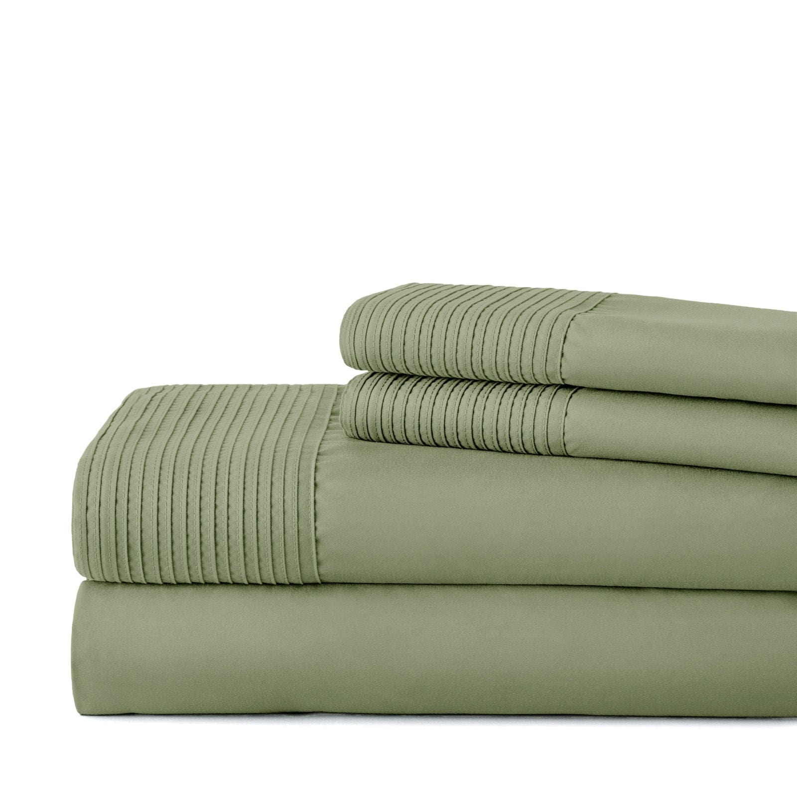 Pintuck Luxe Microfiber 4 Piece Sheet Set, Green
