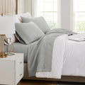 Pintuck Luxe Microfiber 4 Piece Sheet Set, Grey
