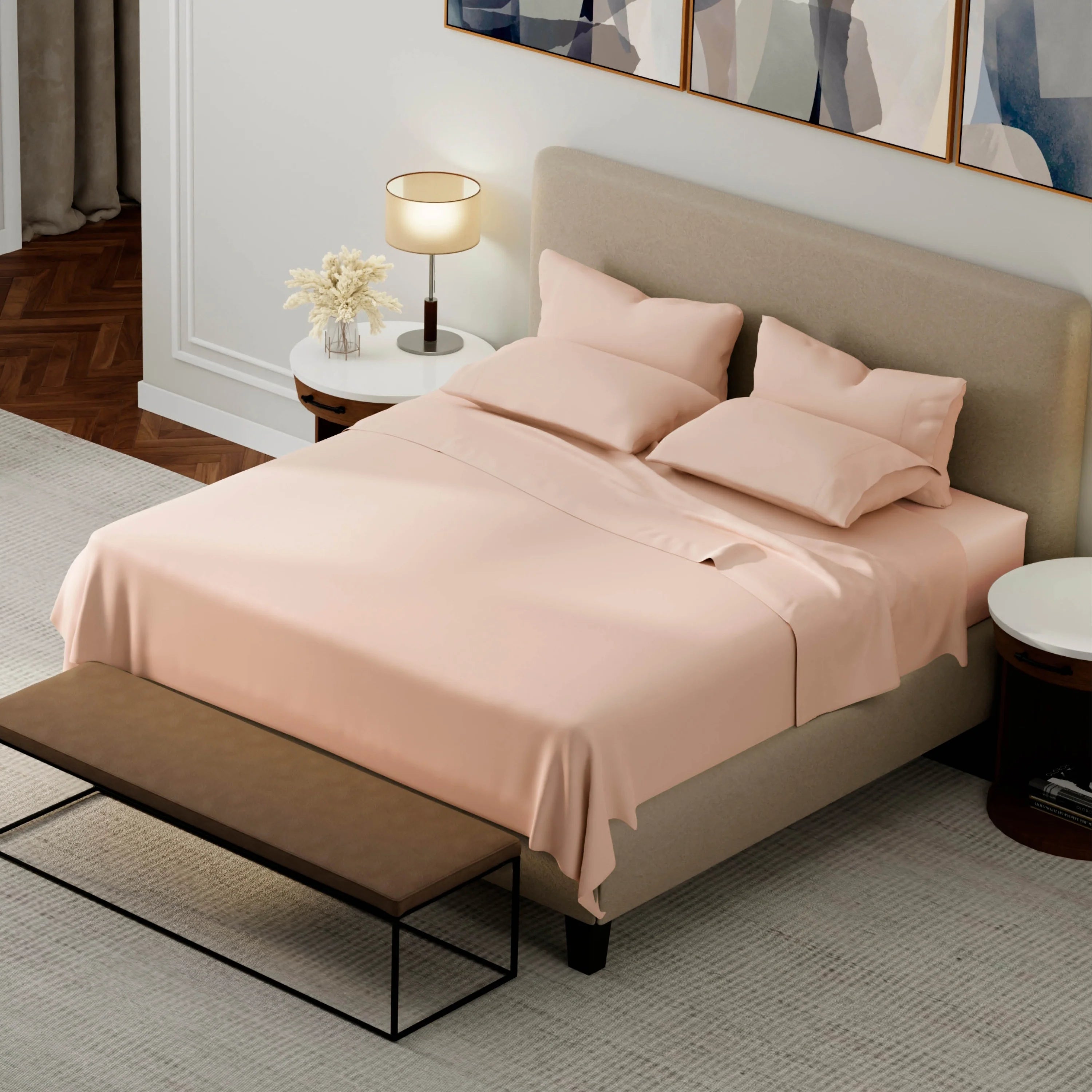 Purecare Weightless Cotton Sheets, Blush Pink
