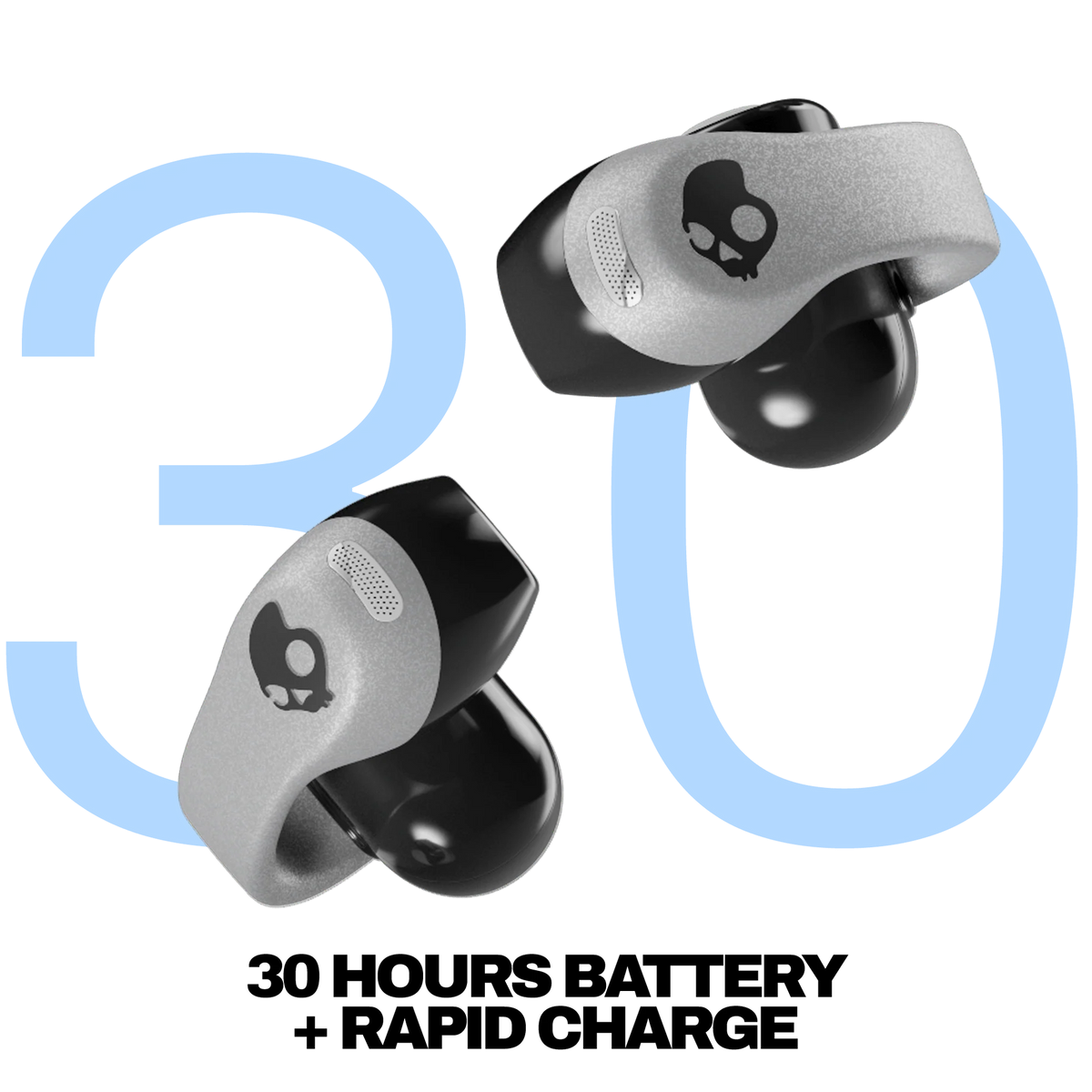 Skullcandy Push 720 Open Earbuds, Chrome