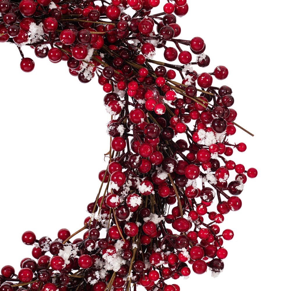 Red Snow Berry Wreath, 24"