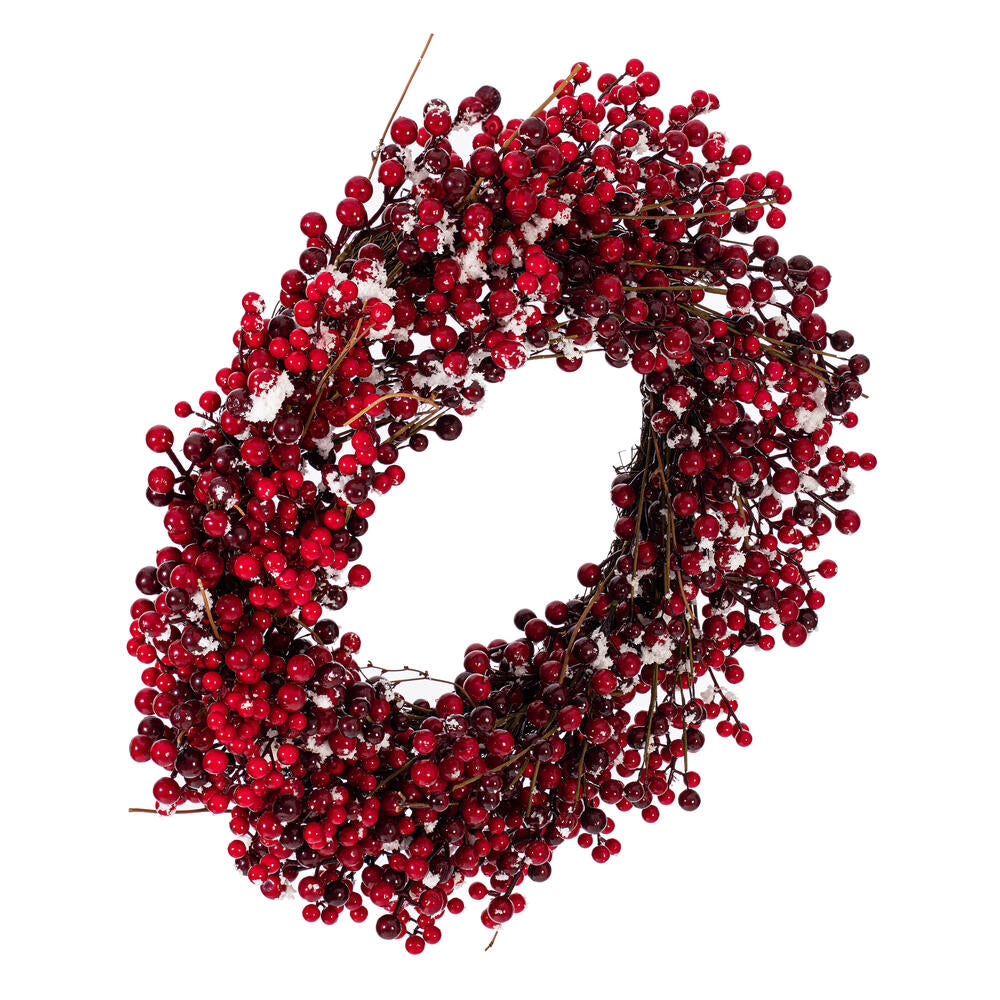 Red Snow Berry Wreath, 24"