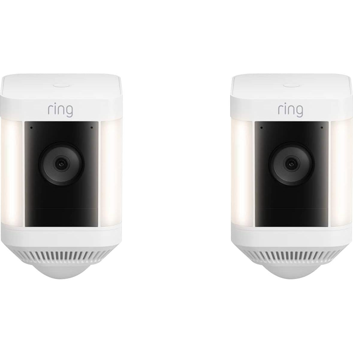 Ring Spotlight Cam Plus 2-pack Camera Indoor/Outdoor Wireless 1080p Security Cameras, White