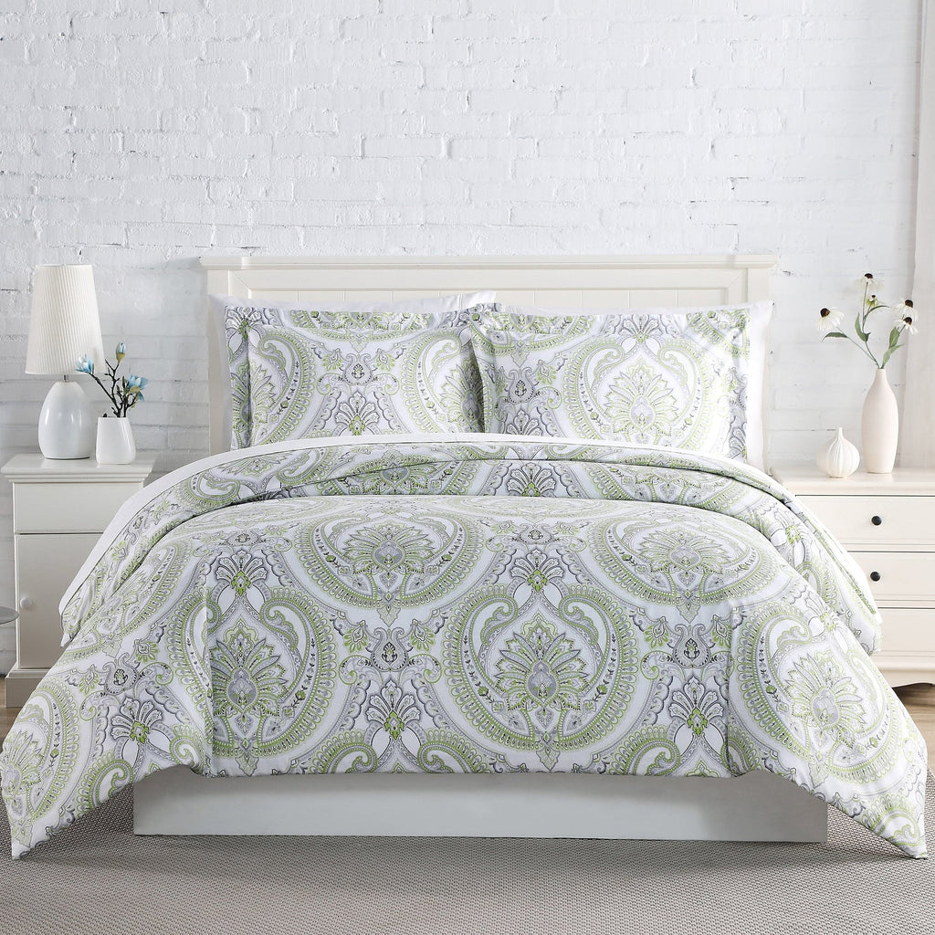 Royal Paisley Comforter Set, Green