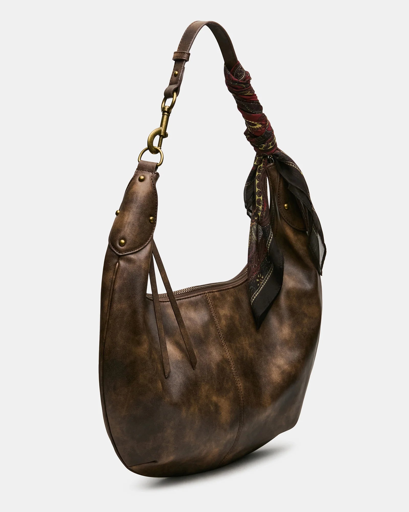 Steve Madden Olga Hobo Shoulder Bag, Distressed Brown