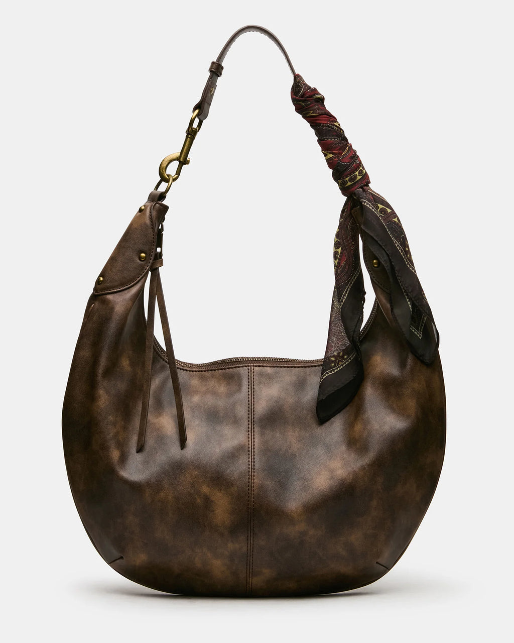 Steve Madden Olga Hobo Shoulder Bag, Distressed Brown