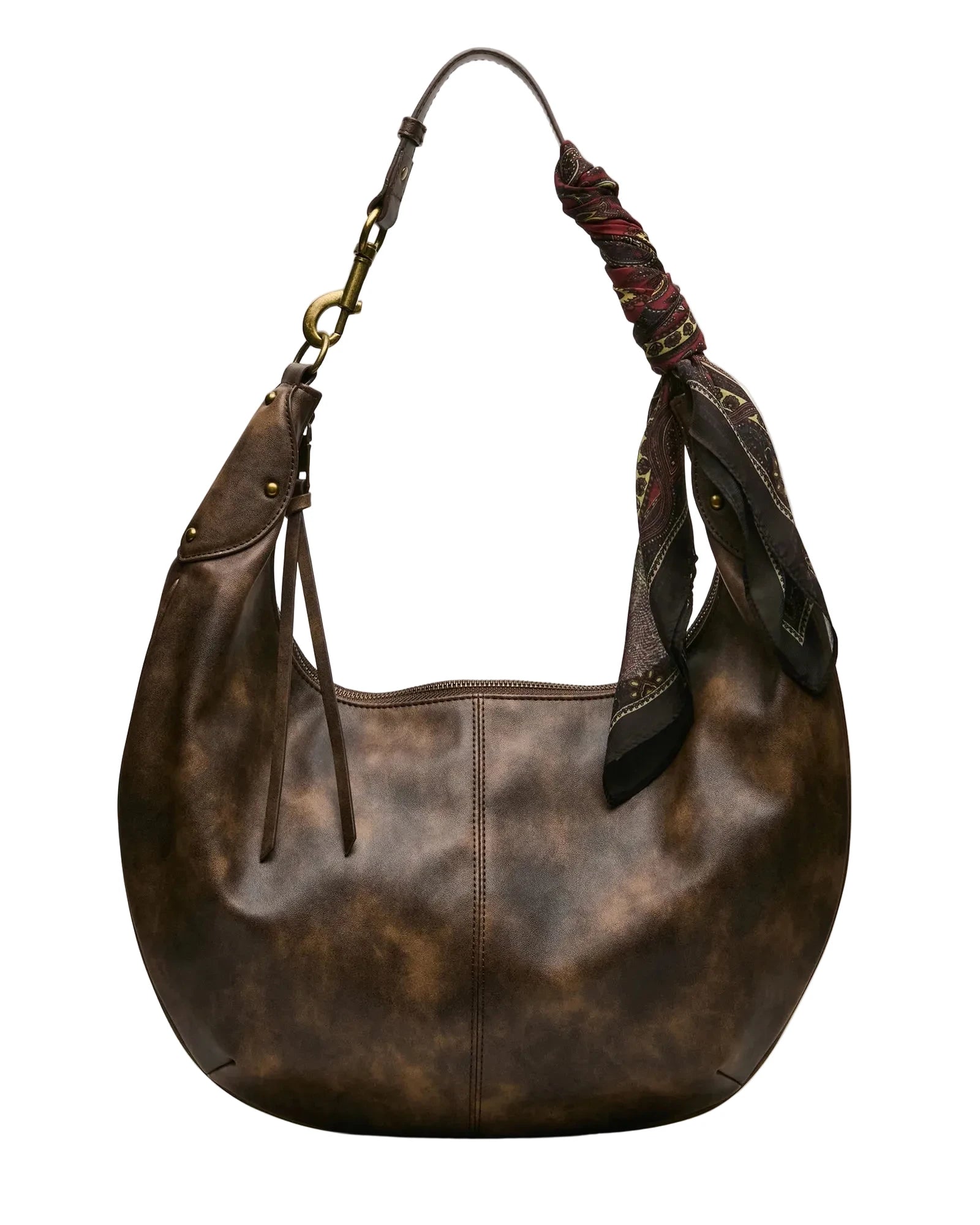 Steve Madden Olga Hobo Shoulder Bag, Distressed Brown