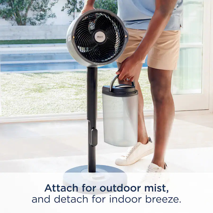 Shark FlexBreeze Pro Mist Indoor & Outdoor Fan, Charcoal Grey