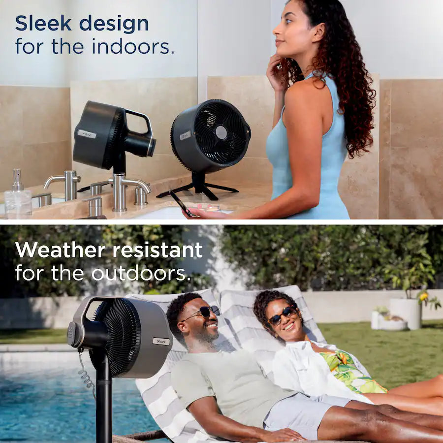 Shark FlexBreeze Pro Mist Indoor & Outdoor Fan, Charcoal Grey