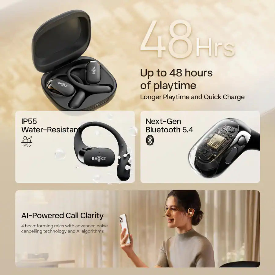 Shokz OpenFit 2 True Wireless Earbuds, Black