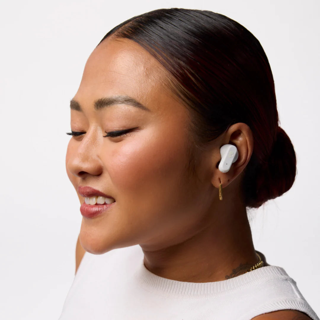 Skullcandy Dime EVO Wireless Earbuds, Bone / Orange Glow