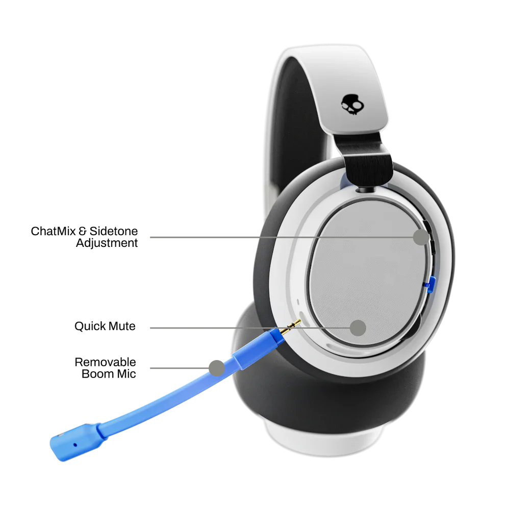 Skullcandy SLYR Pro Wireless Gaming Headset, White / Blue