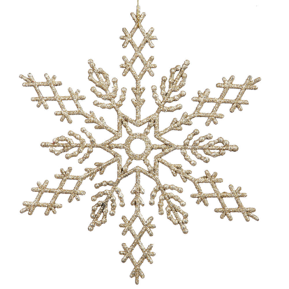 Snowflake Glitter Ornament Set, 24 Pieces
