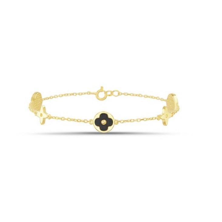 Sterling Silver Blossom Bracelet, Gold Plated
