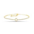 Sterling Silver & CZ Clover Tennis Bracelet, Gold Plated