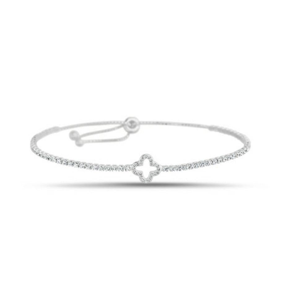 Sterling Silver Clover Tennis Bracelet