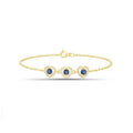 Sterling Silver Golden Heart Charm Bracelet