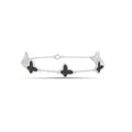 Sterling Silver Onyx Butterfly Charm Bracelet