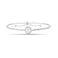 Sterling Silver Pave Clover Tennis Chain Bracelet