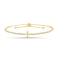 Sterling Silver Pave Cross Tennis Chain